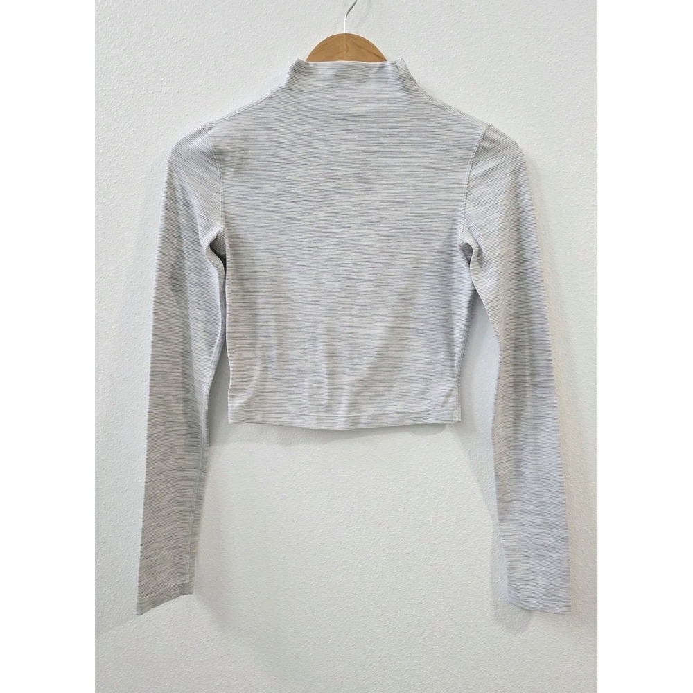 Lululemon All Aligned Mock Neck LS We Are From Space Nulu Cropped Top Size 4